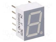 Display: LED; 7-segment; 10mm; 0.39"; No.char: 1; orange-red; anode VISHAY