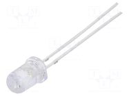 LED; white cold; 5mm; 43000÷60000mcd; 15°; Front: convex; 6500K OPTOSUPPLY