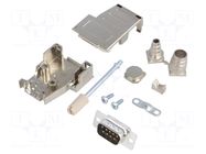 Connector: D-Sub; PIN: 9; plug; male; soldering; for cable; black ENCITECH
