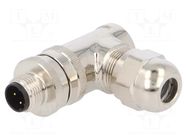 Connector: M12; plug; PIN: 4; male; D code-Ethernet; for cable; IP67 TE Connectivity