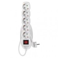 Extension Cord 1.5 m / 5 sockets / switch / white / PVC / 1.5 mm2, EMOS