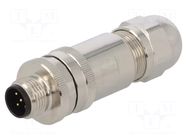 Connector: M12; plug; PIN: 5; male; 60V; straight; IP67; for cable TE Connectivity