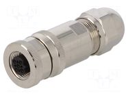 Connector: M12; plug; PIN: 5; female; 60V; straight; IP67; for cable TE Connectivity