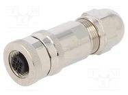 Connector: M12; plug; PIN: 4; female; A code-DeviceNet / CANopen TE Connectivity