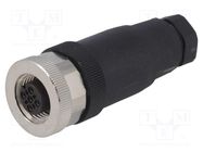 Plug; M12; PIN: 3; female; A code-DeviceNet / CANopen; for cable TE Connectivity