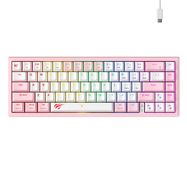 Havit KB874L RGB Mechanical Gaming Keyboard (pink and white) (QWERTY), Havit