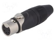 Connector: XLR; plug; female; PIN: 5; straight; for cable; soldering AMPHENOL