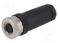 Connector: M12; plug; PIN: 5; female; A code-DeviceNet / CANopen TE Connectivity