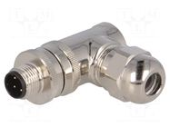 Connector: M12; plug; PIN: 4; male; D code-Ethernet; for cable; IP67 TE Connectivity