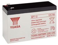 NP lead acid battery 12 V, 7,0 Ah (NP7-12), grey-black - Faston (4.8mm) lead acid battery, VdS