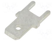 Terminal: flat; 4.8mm; 0.8mm; male; THT; brass; tinned FIX&FASTEN