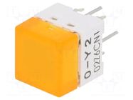 Switch: keypad; Pos: 2; SPST-NO; 0.05A/24VDC; yellow; LED; yellow OMRON Electronic Components