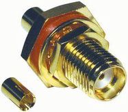 RF COAXIAL, SMA, BULKHEAD JACK, 50 OHM, CRIMP