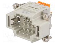 Connector: HDC; male; CDSH; PIN: 9; 9+PE; size 44.27; 10A; 400V ILME