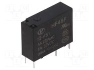 Relay: electromagnetic; SPST-NO; Ucoil: 12VDC; 5A; 5A/250VAC; HF46F HONGFA RELAY