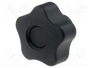 Knob; Ø: 32mm; Int.thread: M6; 12mm; H: 23mm; technopolymer PP 