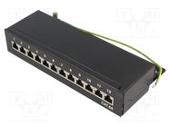 RJ45; patch panel; Cat: 6a; black; surface-mounted; IDC LOGILINK