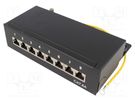 Patch panel; RJ45; Cat: 6a; black; surface-mounted; IDC LOGILINK