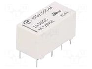 Relay: electromagnetic; DPDT; Ucoil: 5VDC; 3A; 1A/125VAC; 3A/30VDC HONGFA RELAY