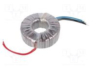 Transformer: toroidal; 300VA; 230VAC; 24V; 24V; 6.25A; 6.25A; H: 58mm 