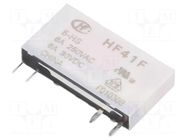 Relay: electromagnetic; SPST-NO; Ucoil: 5VDC; 6A; 6A/250VAC; HF41F HONGFA RELAY