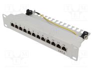 Patch panel; RJ45; Cat: 6; RACK; grey; Number of ports: 12; 10" LOGILINK