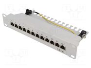 Connector: RJ45; patch panel; Cat: 6; rack; grey; 10"; Height: 1U LOGILINK