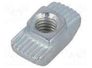 Nut; for profiles; Width of the groove: 8mm; steel; zinc; T-slot ELESA+GANTER