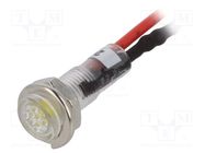 Indicator: LED; flat; yellow; 24VDC; Ø5.2mm; IP40; leads 100mm SCI