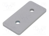 Flat bar; for profiles; W: 40mm; L: 80mm; steel; Size: 40mm; silver ELESA+GANTER