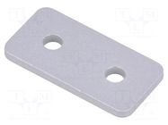 Flat bar; for profiles; with bore without countersunk; W: 20mm ELESA+GANTER