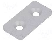 Flat bar; for profiles; with bore for countersunk screws; steel ELESA+GANTER