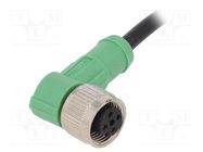 Connection lead; M12; PIN: 4; angled; 1.5m; plug; 250VAC; 4A; SAC PHOENIX CONTACT