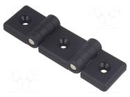 Hinge; Width: 124mm; technopolymer PA; black; H: 36mm; for profiles ELESA+GANTER