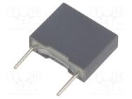 Capacitor: polyester; 2.2nF; 220VAC; 630VDC; 7.5mm; ±10%; 10x3x8mm KEMET