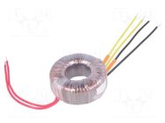 Transformer: toroidal; 60VA; 230VAC; 24V; 24V; 1.25A; 1.25A; Ø: 85mm INDEL