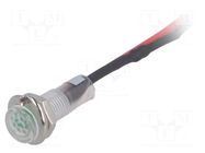 Indicator: LED; flat; green; 24VDC; Ø5.2mm; IP40; cables; 100mm SCI