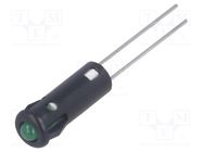 Indicator: LED; prominent; green; Ø5.2mm; IP40; for PCB; ØLED: 3mm SIGNAL-CONSTRUCT