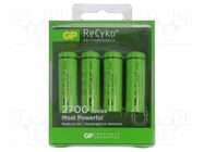 Re-battery: Ni-MH; AA; 1.2V; 2600mAh; ReCyko+; Ø14.5x50.5mm; 270mA GP