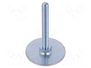 Foot; Base dia: 60mm; M10; steel; Plunger length: 80mm ELESA+GANTER