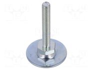 Foot; Base dia: 40mm; M8; steel; Plunger length: 50mm; Plating: zinc ELESA+GANTER