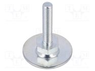 Foot; Base dia: 40mm; M8; steel; Plunger length: 40mm; Plating: zinc ELESA+GANTER