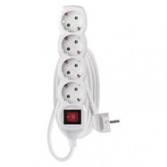 Extension Cord 2 m / 4 sockets / switch / white / PVC / 1 mm2, EMOS