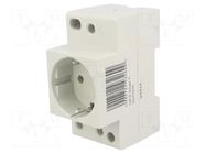 F-type socket (Schuko); 230VAC; 10A; for DIN rail mounting ETI POLAM