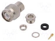 Connector: TNC; plug; male; straight; 75Ω; IP67; clamp; for cable TELEGÄRTNER