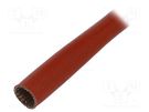 Insulating tube; fiberglass; brick red; -60÷250°C; Øint: 12mm FAVIER