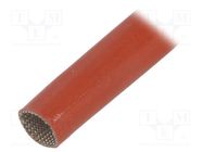 Insulating tube; fiberglass; brick red; -60÷250°C; Øint: 18mm FAVIER