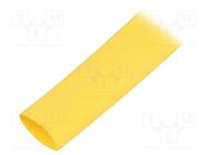 Heat shrink sleeve; thin walled; 3: 1; 12mm; L: 30m; yellow; reel HELLERMANNTYTON