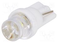 LED lamp; cool white; T08; Urated: 12VDC; 3lm; No.of diodes: 1; 120° OPTOSUPPLY