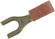 TERMINAL, FORK TONGUE, #8, RED, 18AWG